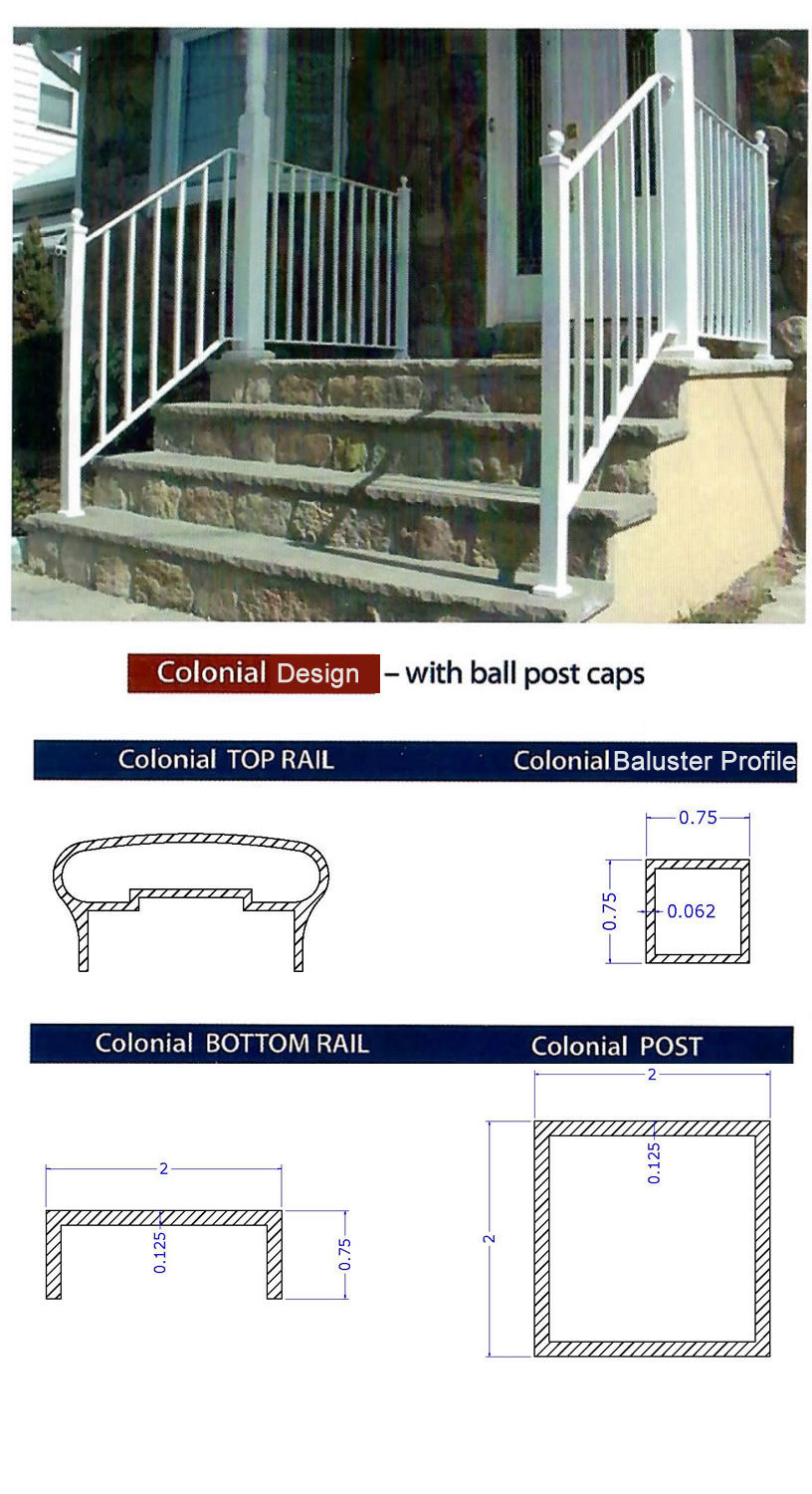 Colonial style railings